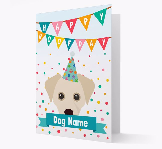 Personalized Card 'Happy Woofday {dogsName}' with {breedCommonName} Icon